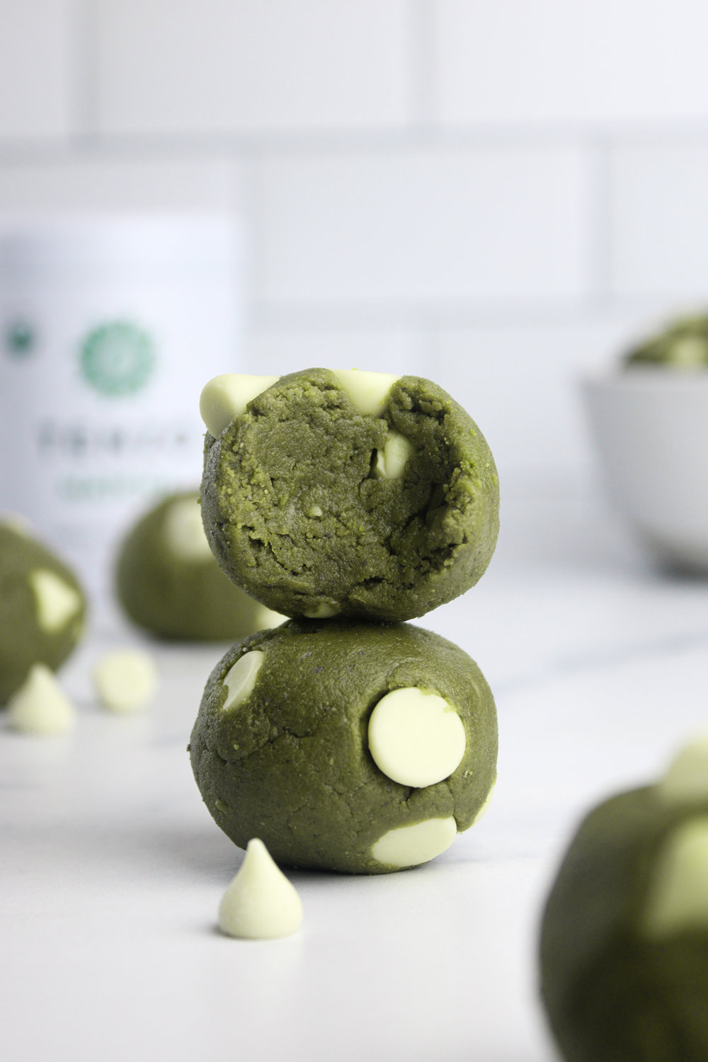 Matcha White Chocolate Chip Energy Bites