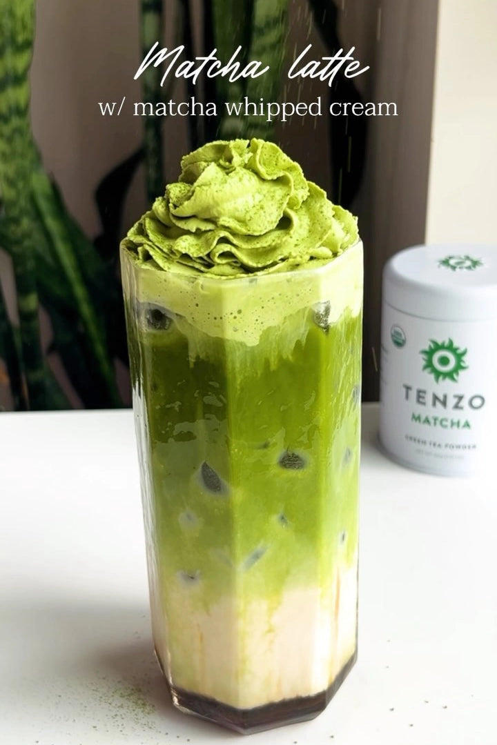 Matcha Latte with Matcha Whipped Cream