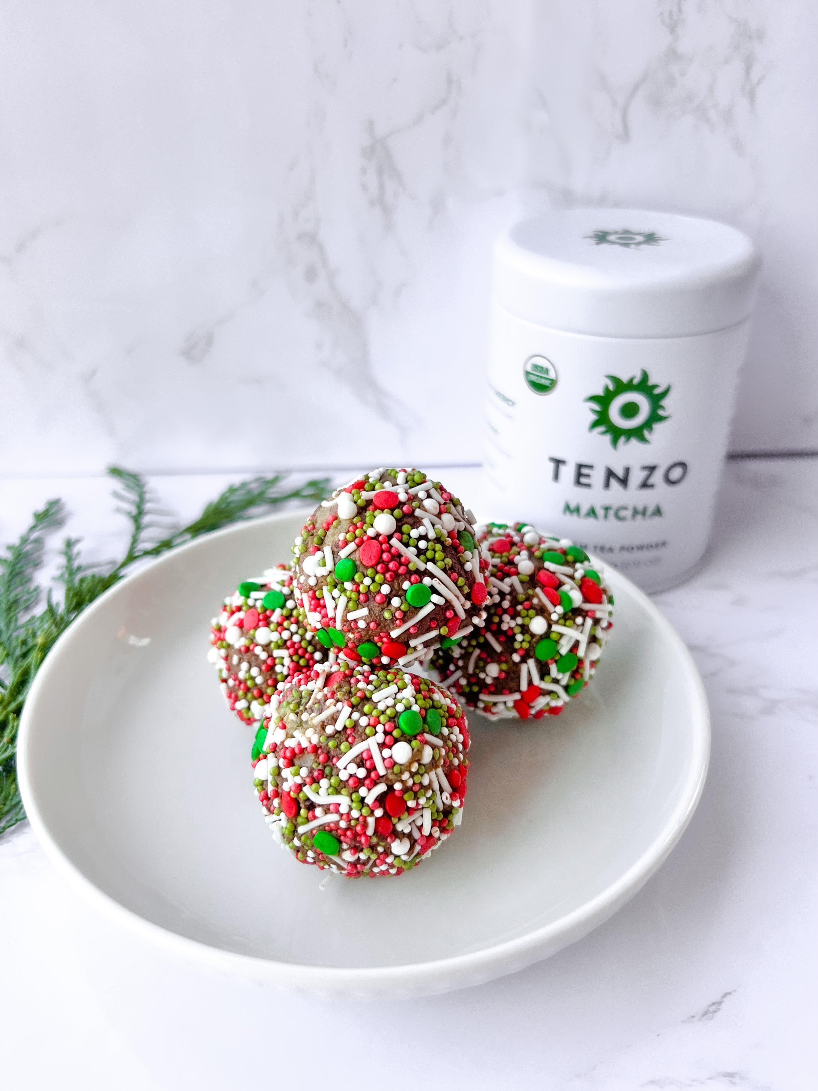 Peppermint Matcha Truffles