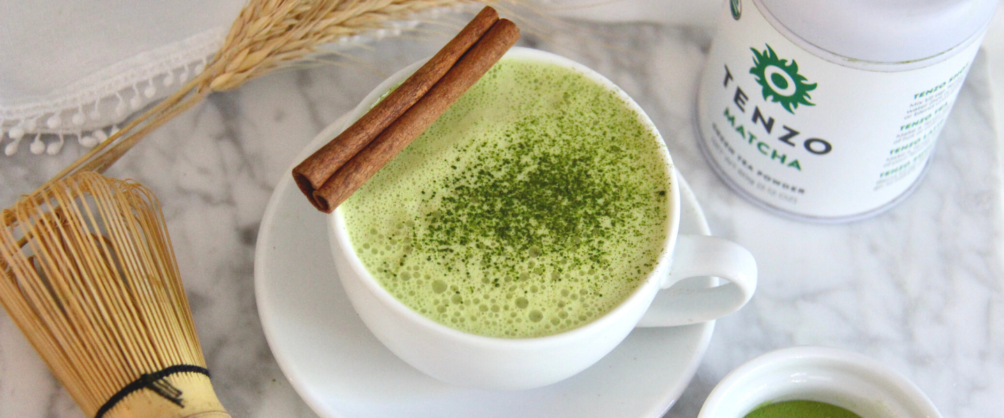 Vegan Pumpkin Spice Matcha Latte