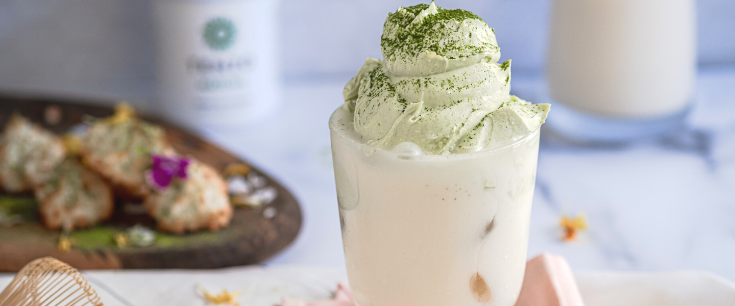 Dalgona Whipped Matcha Latte