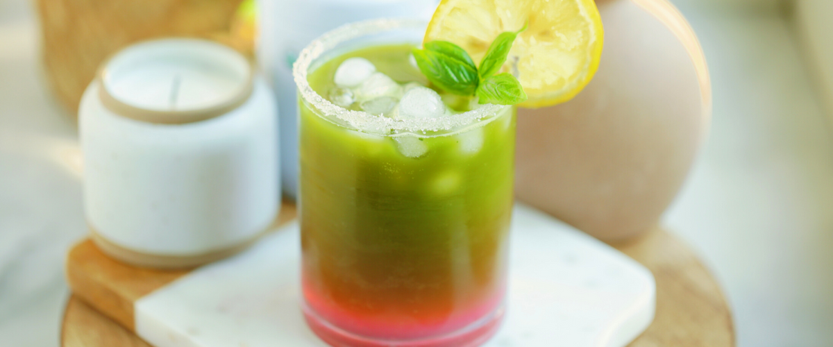 Sparkling Blood Orange Matcha Lemonade