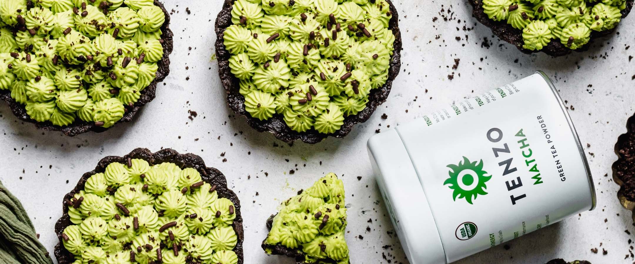 TENZO Chocolate Matcha Cheesecake Tarts