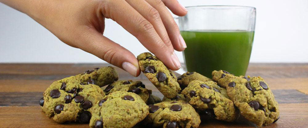 Healthy Matcha Mint Chocolate Chip Cookies
