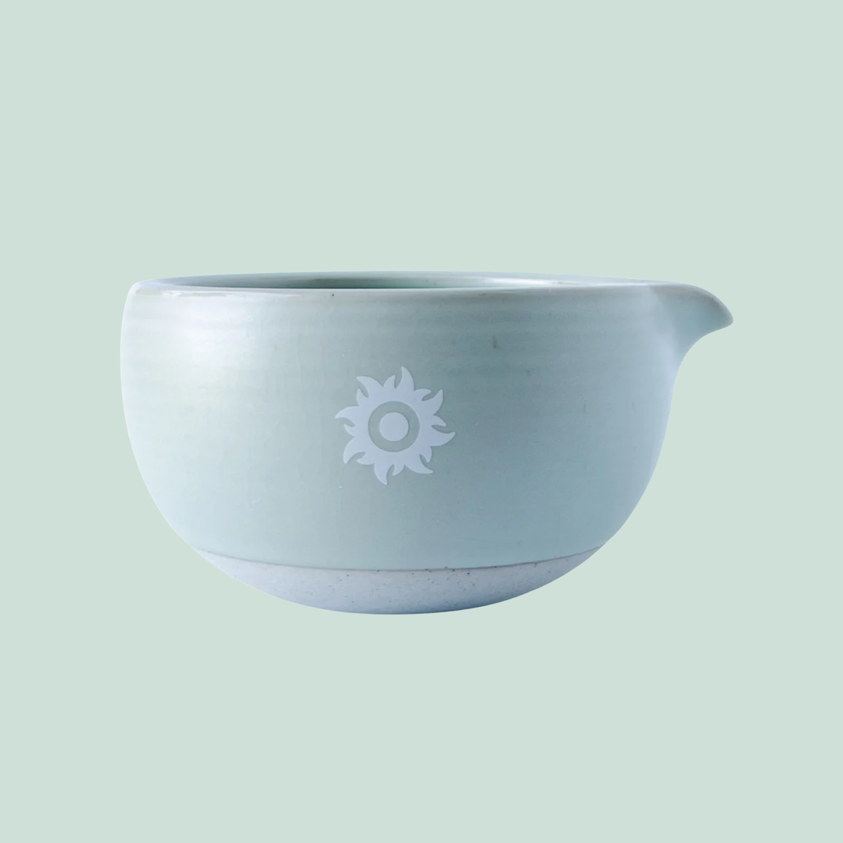 Green Matcha Bowl With Pour Spout