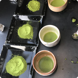 Bowl of ceremonial grade matcha